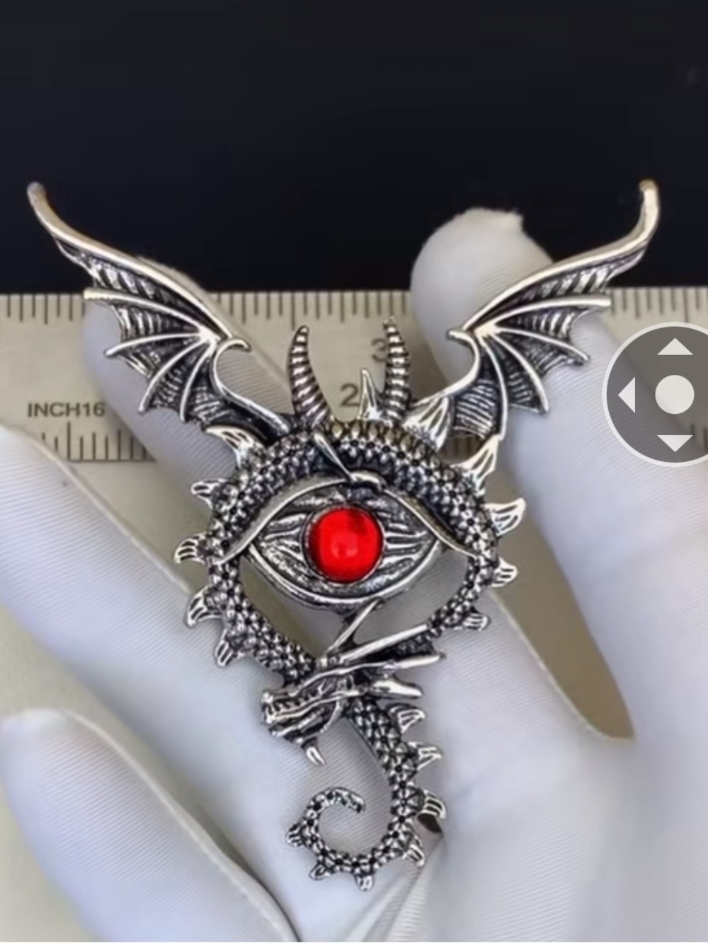 Game of Thrones Dragon Red Eye Brooch Pin Occult Witchy Goth Gothic Unisex